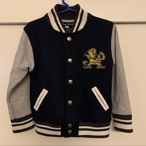 Norte Dame Fighting Irish Bomber Jacket 🏈🍀Toddler Size 3T Navy Blue/Gray